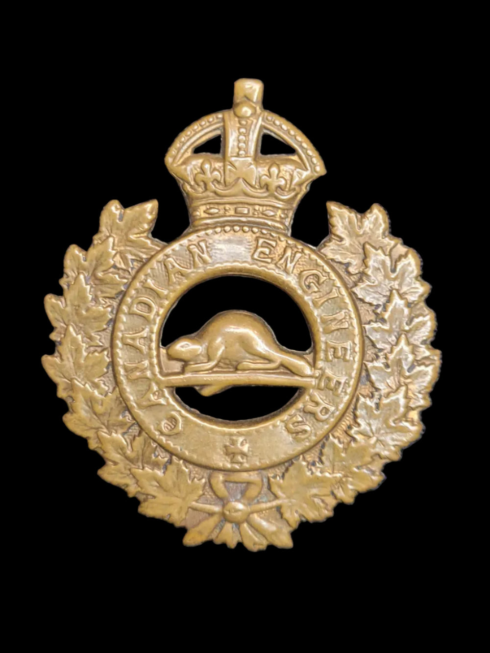 WW1 CEF Canadian Engineers Cap Badge. Caron Bros. 1915