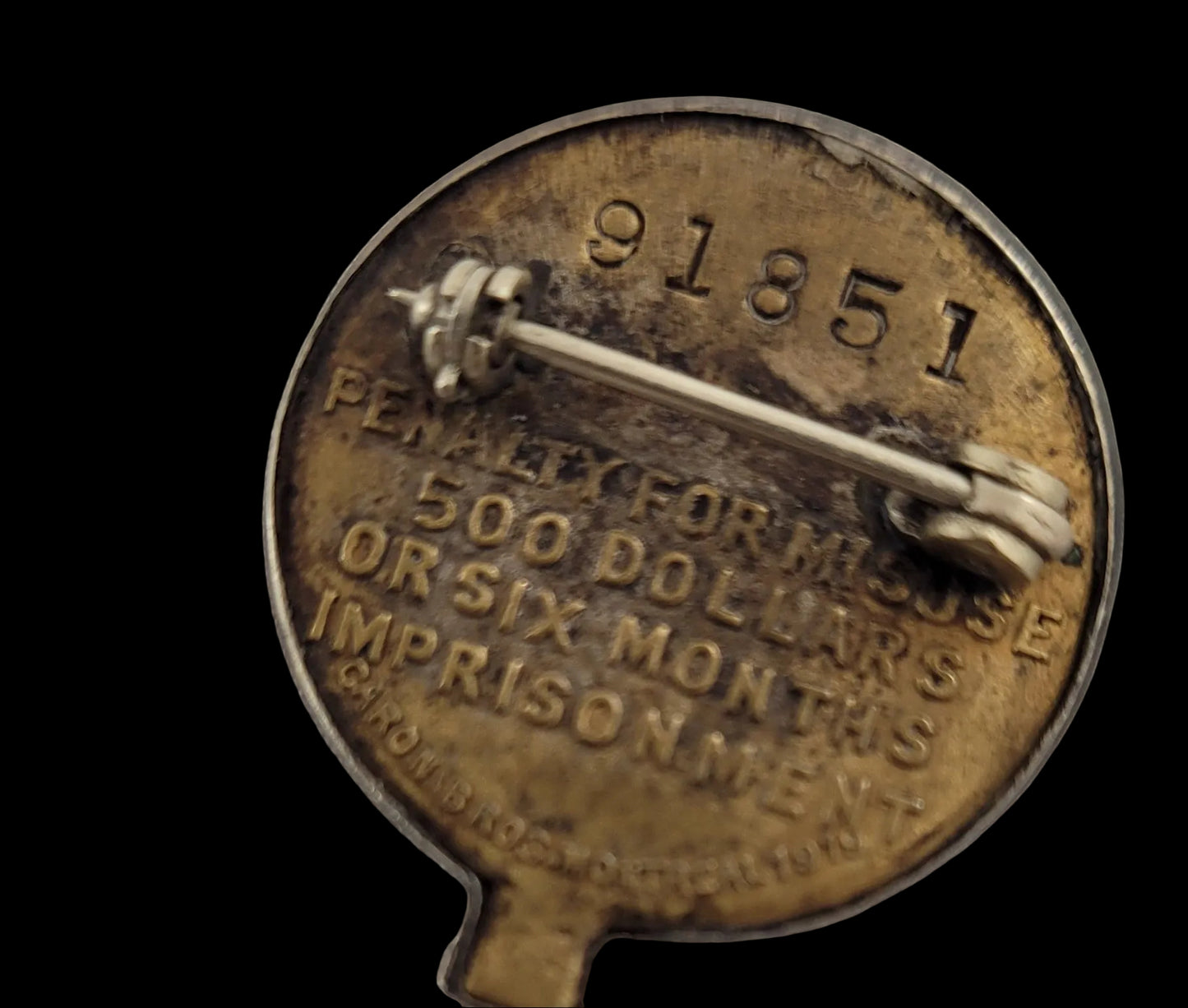WW1 Canadian "For Honourable Service" Badge (Class C Badge) maker mark