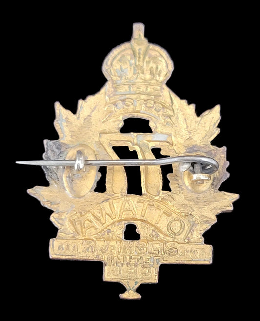 WW1 Collar Badge to the 77th Battalion (Ottawa) obverse