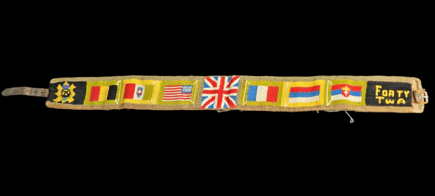 WW1 Embroidered Souvenir Webbing Belt