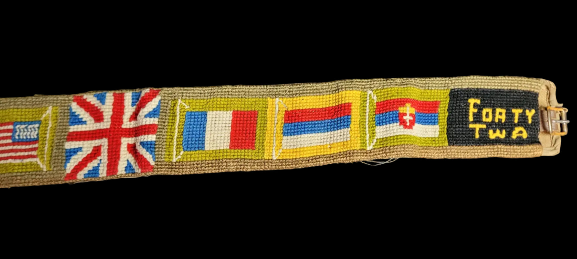 WW1 Embroidered Souvenir Webbing Belt