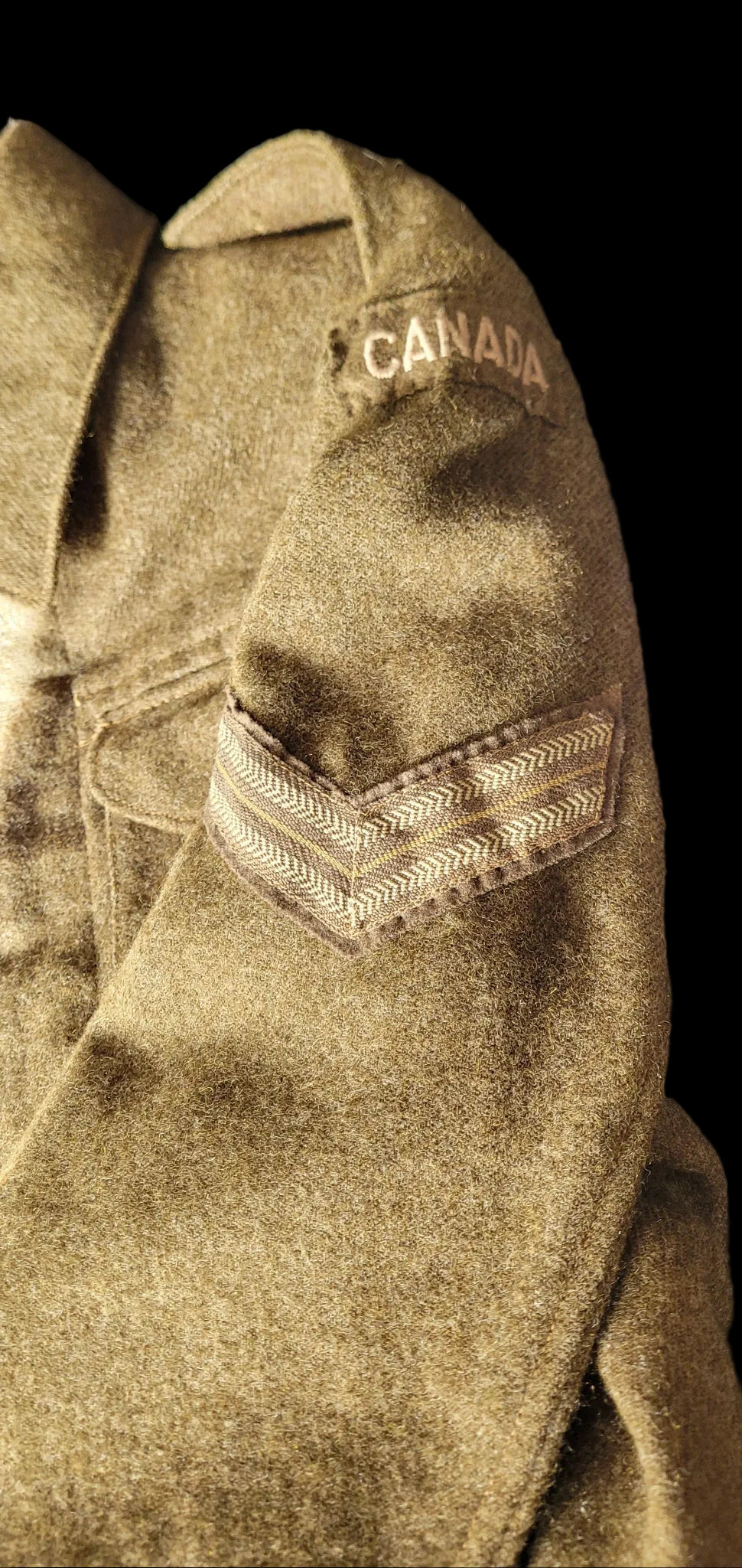 WW2 - Canadian Battle Dress with Corporal Rank right sleve