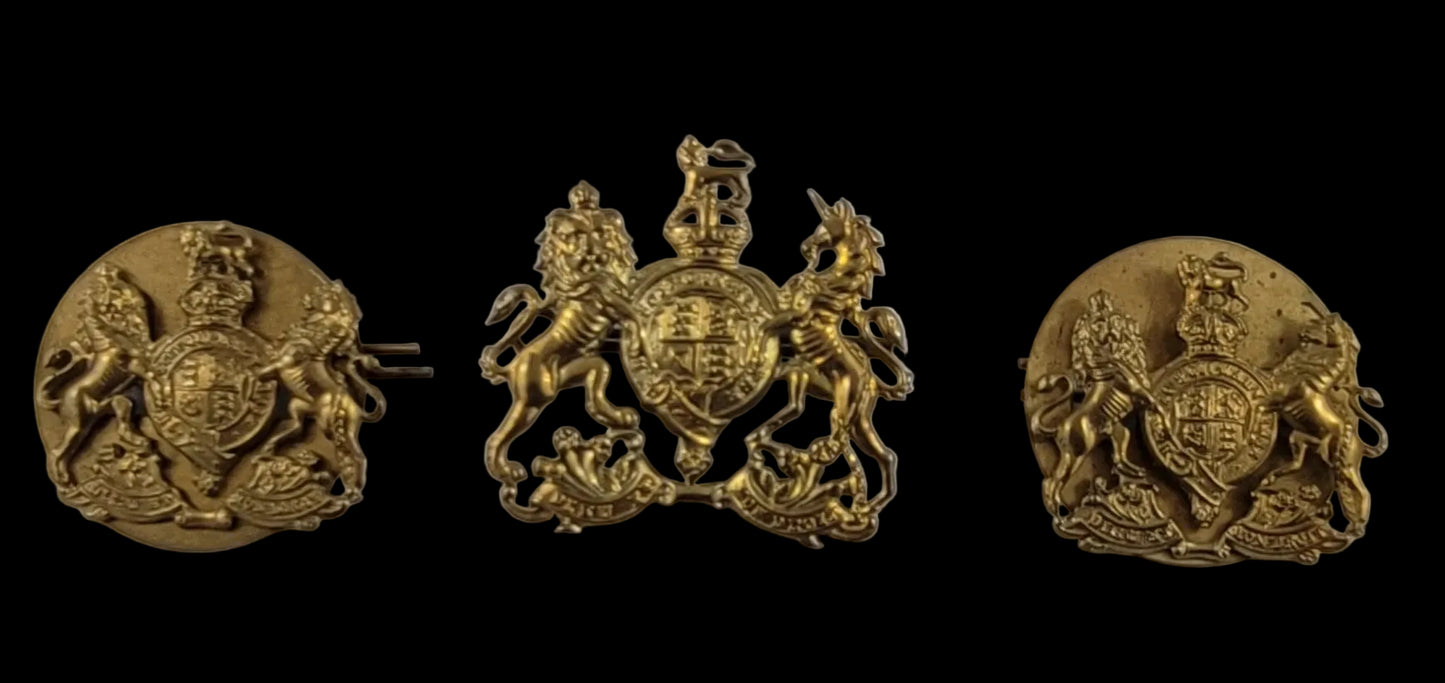 WW2 British/Commonwealth Officer's General List Cap and Collar Badges