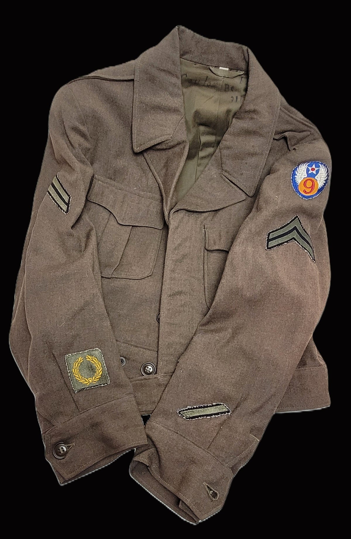 WW2 USAAF 9th Army Air Force Ike Jacket 1944 Named